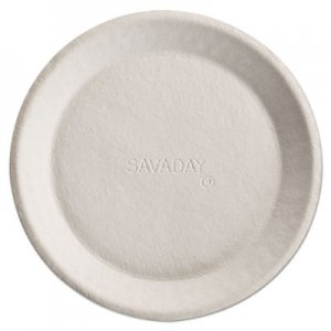 Chinet HUH10117 Savaday Molded Fiber Plates, 10 Inches, White, Round