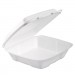 Dart DCC90HTPF1R Foam Hinged Lid Container, 1-Comp, 9 x 9 2/5 x 3, White, 100/Bag, 2 Bag