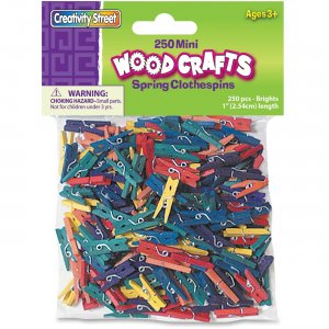 ChenilleKraft 367202 WoodCrafts Bright Mini Clothespins