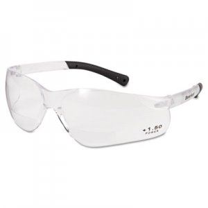 MCR CRWBKH15 BearKat Magnifier Safety Glasses, Clear Frame, Clear Lens