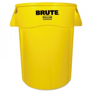 Rubbermaid Commercial RCP264360YEL Brute Vented Trash Receptacle, Round, 44 gal, Yellow