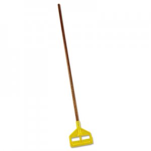 Rubbermaid Commercial RCPH115 Invader Wood Side-Gate Wet-Mop Handle, 54", Natural/Yellow