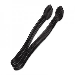WNA A7TSBL Plastic Tongs, 9 Inches, Black, 48/Case