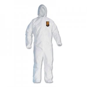 KleenGuard KCC46115 A30 Elastic-Back & Cuff Hooded Coveralls, White, 2X-Large, 25/Case