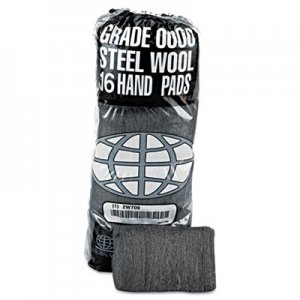 GMT GMA117005 Industrial-Quality Steel Wool Hand Pad, #2 Medium Coarse, 16/PK, 12 PK/CT