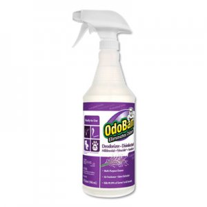 OdoBan ODO910162QC12 RTU Odor Eliminator and Disinfectant, Lavender, 32 oz Spray Bottle, 12/Carton