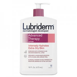 Lubriderm PFI48322 Advanced Therapy Moisturizing Hand/Body Lotion, 16 oz Pump Bottle, 12/Carton