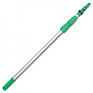 Unger UNGED600 Opti-Loc Aluminum Extension Pole, 20 ft, Three Sections, Green/Silver