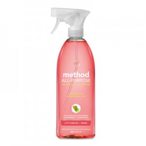 Method 00010CT All Surface Cleaner, Pink Grapefruit, 28 oz Bottle, 8/Carton