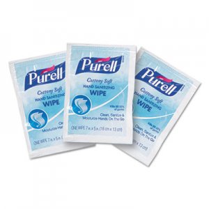 PURELL GOJ90261M Cottony Soft Individually Wrapped Sanitizing Hand Wipes, 5 x 7, 1000/Carton