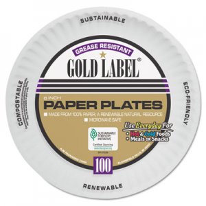 AJM AJMCP6GOAWH Coated Paper Plates, 6 Inches, White, Round, 100/Pack