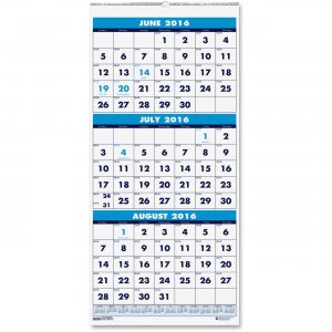 House of Doolittle 3645 Three-month Horizontal Wall Calendar