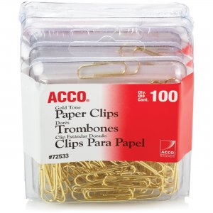 ACCO 72554 Gold Tone Paper Clips