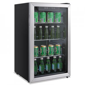 Alera ALERFBC34 3.2 Cu. Ft. Beverage Cooler, Stainless Steel/Black