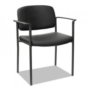 Alera ALEUT6816 Sorrento Series Stacking Guest Chair, Faux Leather, Black, 2/Carton