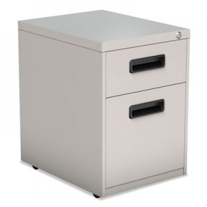 Alera ALEPABFLG Two-Drawer Metal Pedestal File, 14.96w x 19.29d x 21.65h, Light Gray