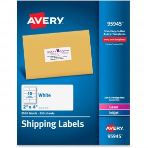Avery 95945 Laser Inkjet Printer White Shipping Labels