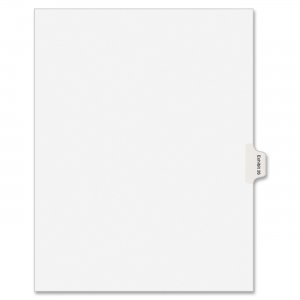 Avery 82158 Legal Exhibit Numeric Index Divider