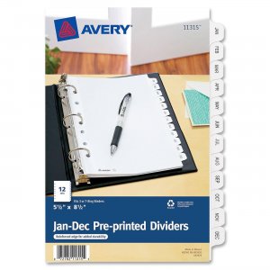 Avery 11315 Preprinted Monthly Tab Divider