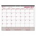 Brownline C1731V Monthly Desk Pad Calendar, 22 x 17, White/Maroon, 2017