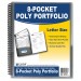 C-Line 33081 8-Pocket Spiral-Bound Poly Portfolio, Smoke, 1/EA