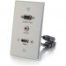 C2G 60144 HDMI, VGA + 3.5mm Pass Through Single Gang Wall Plate