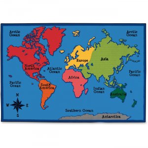 Carpets for Kids 9686 Value Line World Map Design Rug