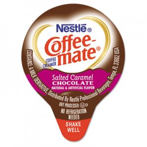 Coffee-mate NES77197 Liquid Coffee Creamer, Salted Caramel Chocolate, 0.375 oz Mini Cups, 50/Box