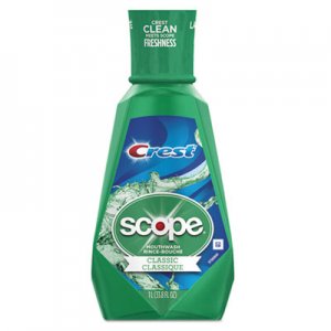 Crest PGC95662 Crest + Scope Mouth Rinse, Classic Mint, 1 L Bottle, 6/Carton