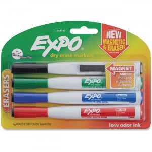 EXPO 1944746 Eraser Cap Fine Magnetic Dry Erase Markers