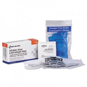 First Aid Only FAO21008 CPR Mask with Gloves and Wipes, 2 Gloves, 2 Wipes