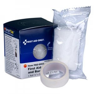First Aid Only FAE6003 First Aid Tape/Gauze Roll Combo, 1/2" x 5 yd. Tape, 2" x 4 yd