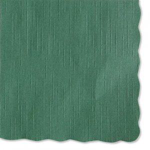 Hoffmaster HFM310528 Solid Color Scalloped Edge Placemats, 9.5 x 13.5, Hunter Green, 1,000/Carton