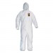 KleenGuard KCC49116 A20 Breathable Particle Protection Coveralls, Zip Closure, 3X-Large, White