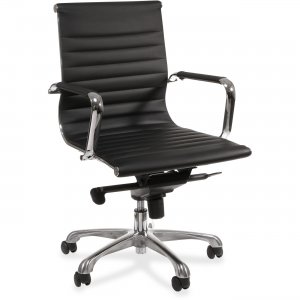 Lorell 59538 Modern Chair Series Mid-back Leather Chair