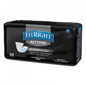 Medline MIIMSCMG02CT FitRight Active Male Guards, 6" x 11", White, 52/Pack, 4 Pack/Carton