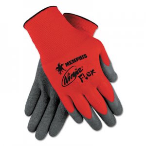 MCR CRWN9680L Ninja Flex Latex Coated Palm Gloves N9680L, Large, Red/Gray, 1 Dozen