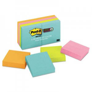 Post-it Notes Super Sticky MMM6228SSMIA Pads in Miami Colors, 2 x 2, 90/Pad, 8 Pads/Pack