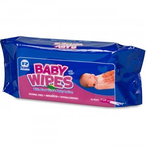 Royal RPBWUR80 Baby Wipe Unscented Refill Packed 12/80