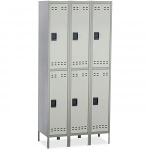 Safco 5526GR Double-Tier Two-tone 3 Column Locker with Legs