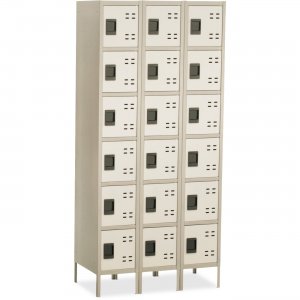 Safco 5527TN Six-Tier Two-tone 3 Column Locker with Legs