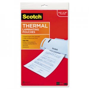 Scotch MMMTP385520 Laminating Pouches, 3 mil, 8.5" x 14", Gloss Clear, 20/Pack