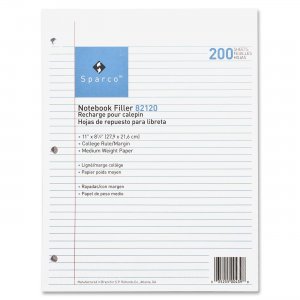 Sparco 82120 Notebook Filler Paper
