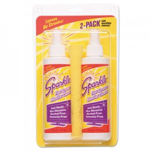 Sparkle FUN50128CT Flat Screen and Monitor Cleaner, Pleasant Scent, 8 oz Bottle, 2/Pack, 6/Carton