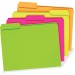 TOPS 40523 File Folder, 3 Tab Positions, Letter, Glow Assorted, 24/pk