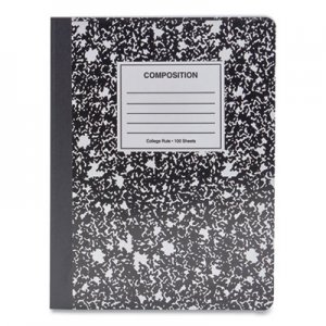 Universal UNV20940 Composition Book, Medium/College Rule, Black Marble Cover, 9.75 x 7.5, 100 Sheets