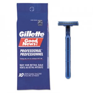 Gillette PGC11004CT GoodNews Regular Disposable Razor, 2 Blades, Navy Blue, 10/Pack, 10 Pack/Carton
