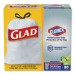 Glad CLO78900 OdorShield Tall Kitchen Drawstring Bags, 13 gal, 0.95 mil, 24" x 27.38", White, 240/Carton