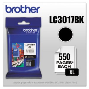 Brother BRTLC3017BK LC3017BK High-Yield Ink, 550 Page-Yield, Black