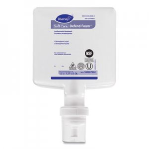 Diversey DVO100907902 Soft Care Defend Foam Handwash, Fragrance-Free, 1.2 L Refill, 6/Carton